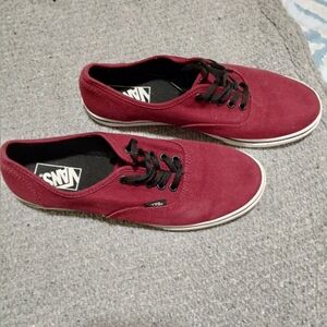 Vans Maroon Canvas Shoes with Black Laces
